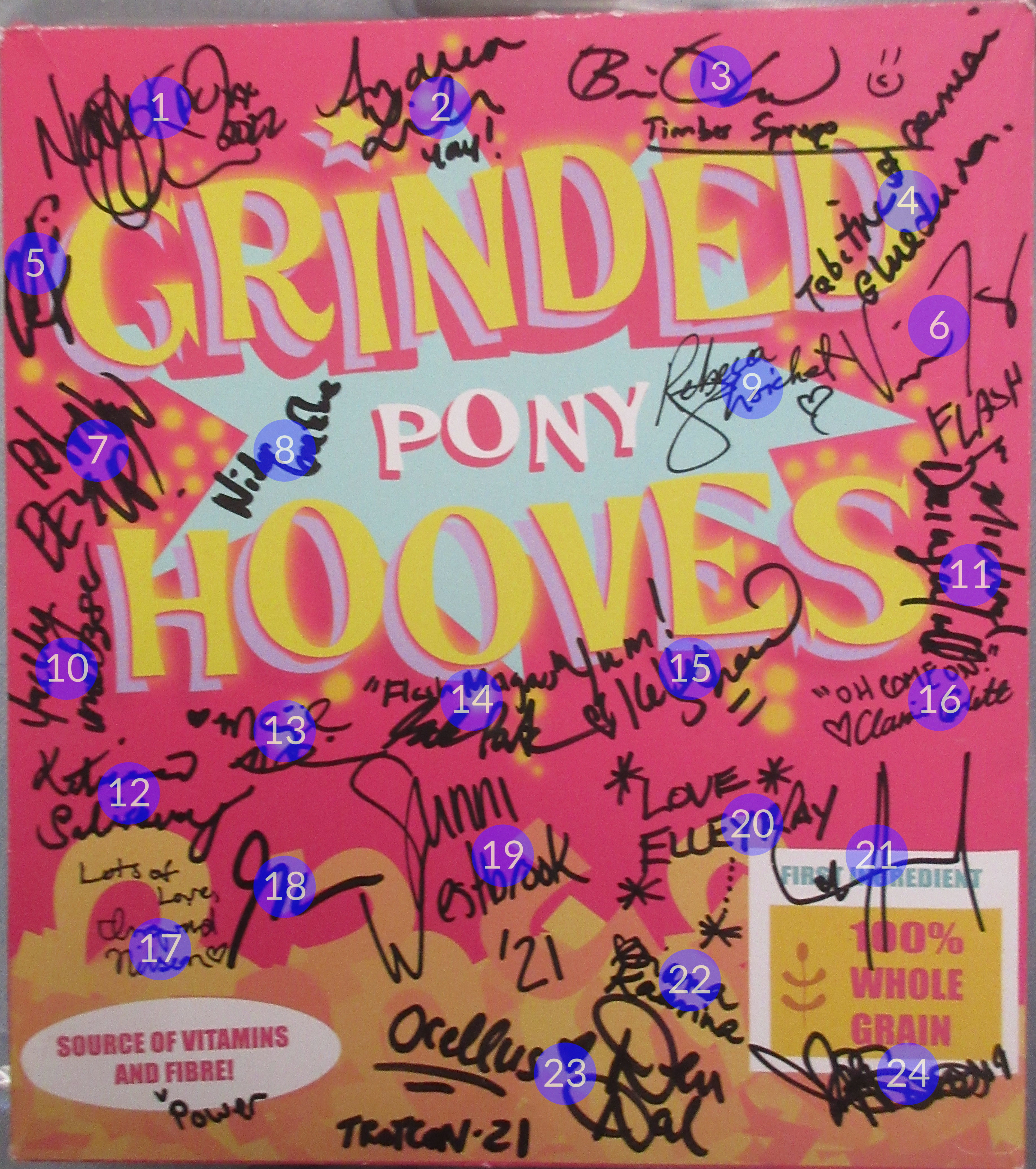 Side A with autograph markers