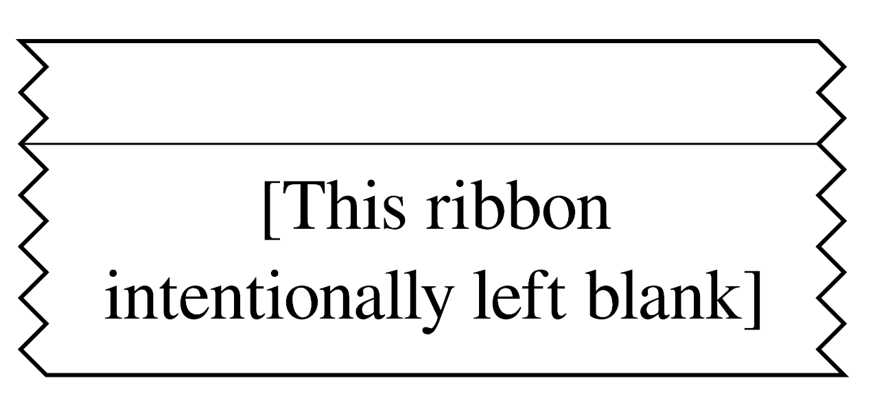 Sample of "This Ribbon Intentionally Left Blank" ribbon