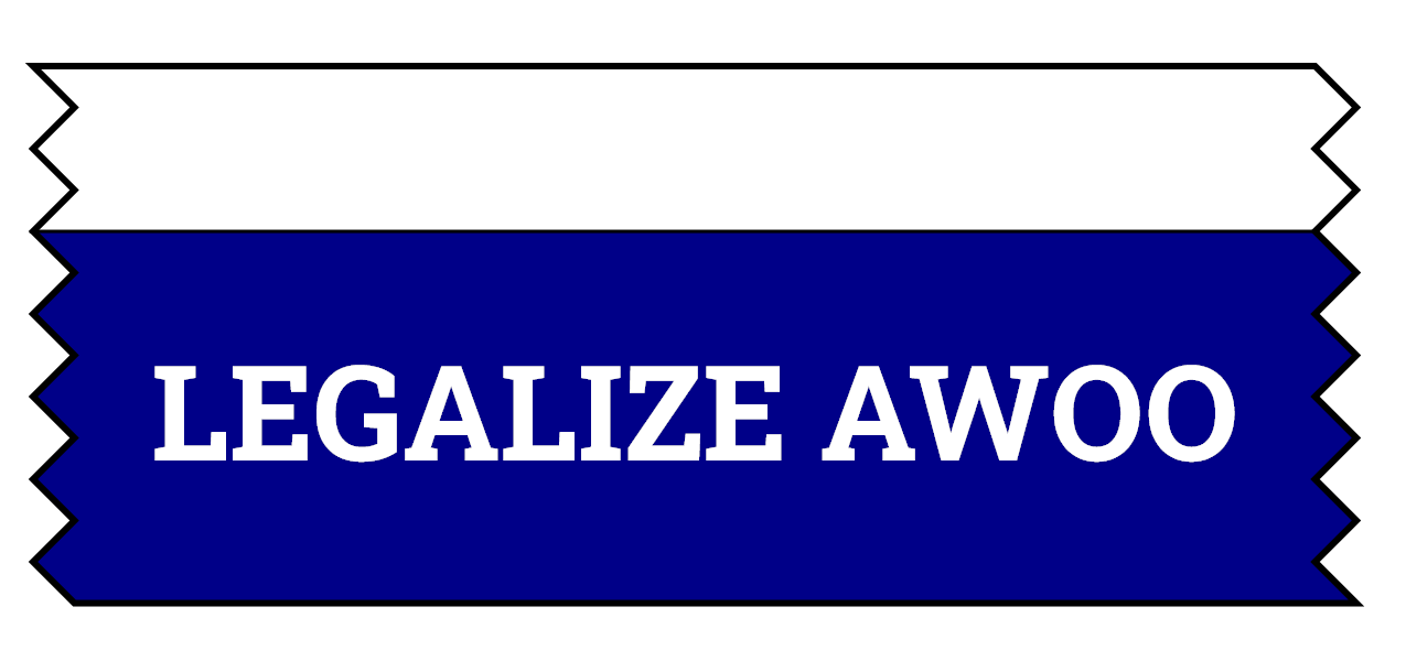Sample of "Legalize Awoo" ribbon